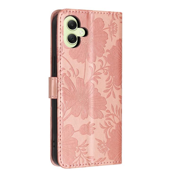 Custodia per telefono in ecopelle con stampa girasole in rilievo e cordino nero sottile., For Samsung Galaxy A05, For Samsung Galaxy A34 5G, For Samsung Galaxy A54 5G, For Samsung Galaxy A53 5G