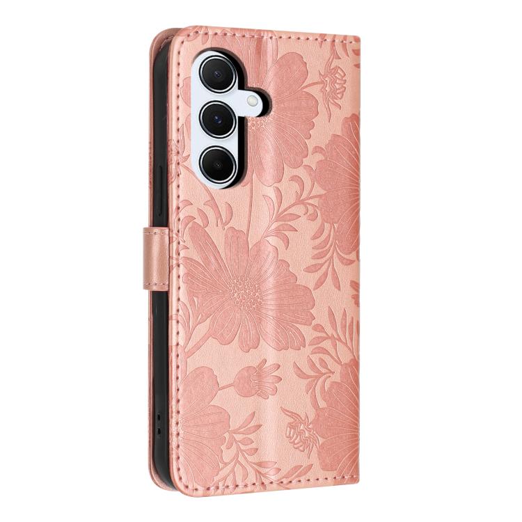 Custodia per telefono in ecopelle con stampa girasole in rilievo e cordino nero sottile., For Samsung Galaxy A17 4G, For Samsung Galaxy A26 5G / A17 5G, For Samsung Galaxy A56 5G, For Samsung Galaxy A16 4G / 5G