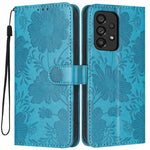 Custodia per telefono in ecopelle con stampa girasole in rilievo e cordino nero sottile., For Samsung Galaxy A05, For Samsung Galaxy A34 5G, For Samsung Galaxy A54 5G, For Samsung Galaxy A53 5G
