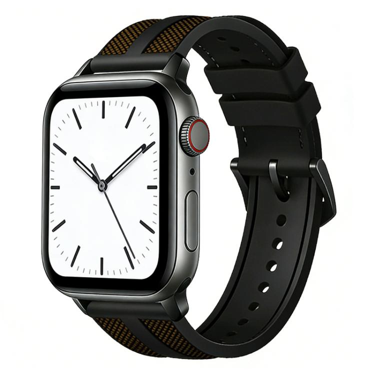 Cinturino per orologio xDfind Flame Hybrid in nylon intrecciato e silicone, For Apple Watch 42 / 44 / 45 / 46 / 49mm, For Apple Watch 38 / 40 / 41 / S11 42mm