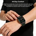 Cinturino per orologio xDfind Flame Hybrid in nylon intrecciato e silicone, For Apple Watch 42 / 44 / 45 / 46 / 49mm, For Apple Watch 38 / 40 / 41 / S11 42mm