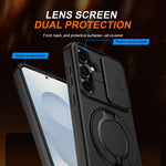 Custodia per telefono con schermo scorrevole, supporto magnetico girevole e protezione per la fotocamera., For Galaxy S25 / S24 5G, For Galaxy S25+ / S24+ 5G, For Galaxy S25 Ultra 5G