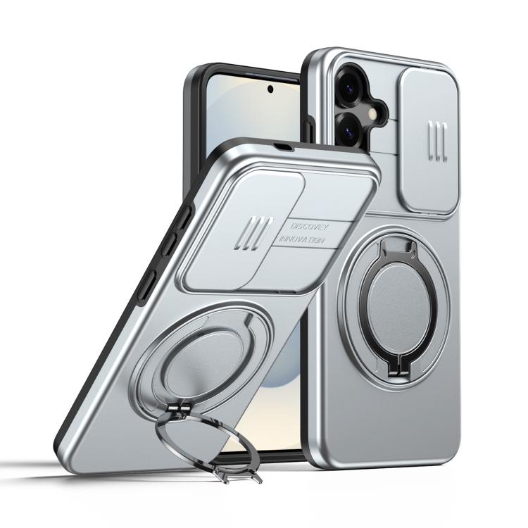 Custodia per telefono con schermo scorrevole, supporto magnetico girevole e protezione per la fotocamera., For Galaxy S25 / S24 5G, For Galaxy S25+ / S24+ 5G, For Galaxy S25 Ultra 5G