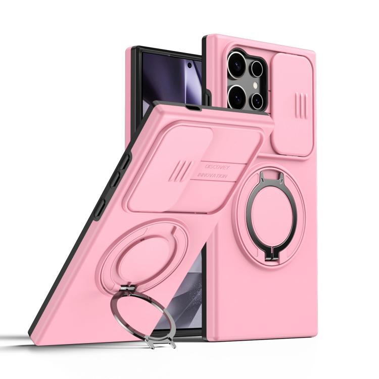 Custodia per telefono con schermo scorrevole, supporto magnetico girevole e protezione per la fotocamera., For Galaxy S24 FE 5G, For Galaxy S24 Ultra 5G, For Galaxy S23 Ultra / S22 Ultra