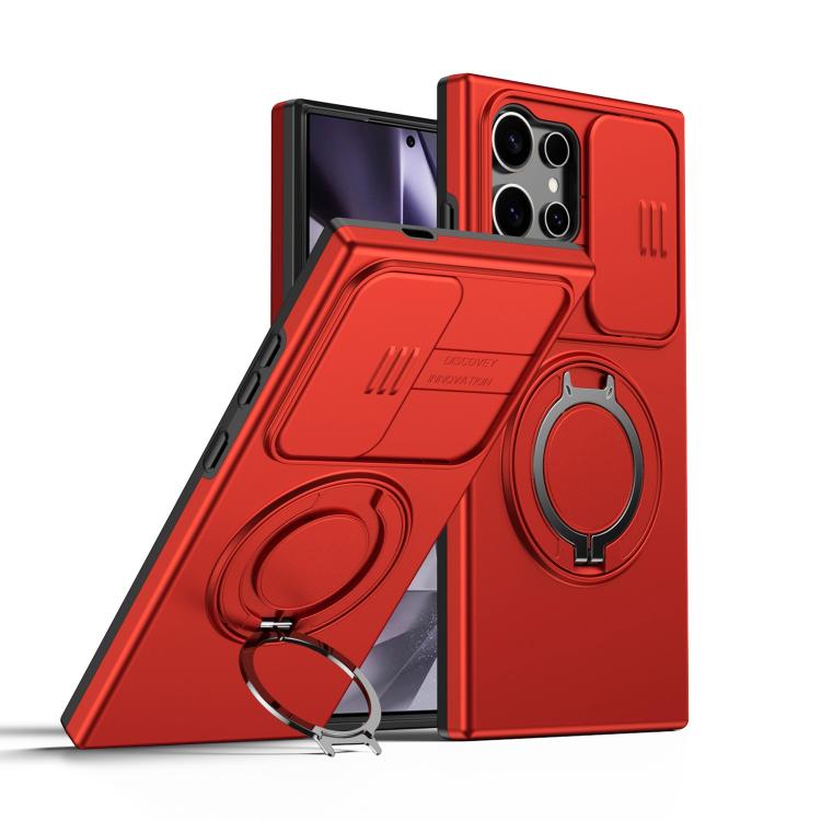 Custodia per telefono con schermo scorrevole, supporto magnetico girevole e protezione per la fotocamera., For Galaxy S24 FE 5G, For Galaxy S24 Ultra 5G, For Galaxy S23 Ultra / S22 Ultra