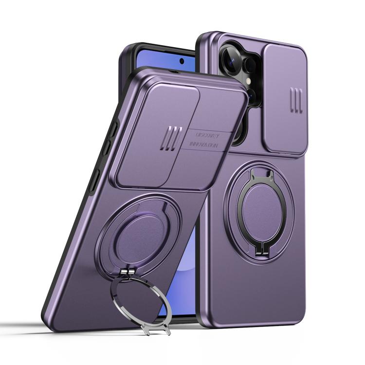 Custodia per telefono con schermo scorrevole, supporto magnetico girevole e protezione per la fotocamera., For Galaxy S25 / S24 5G, For Galaxy S25+ / S24+ 5G, For Galaxy S25 Ultra 5G