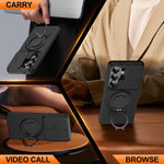 Custodia per telefono con schermo scorrevole, supporto magnetico girevole e protezione per la fotocamera., For Galaxy S26 Ultra 5G, For Galaxy S26 5G, For Galaxy S25 FE 5G