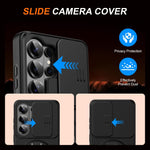 Custodia per telefono con schermo scorrevole, supporto magnetico girevole e protezione per la fotocamera., For Galaxy S26 Ultra 5G, For Galaxy S26 5G, For Galaxy S25 FE 5G