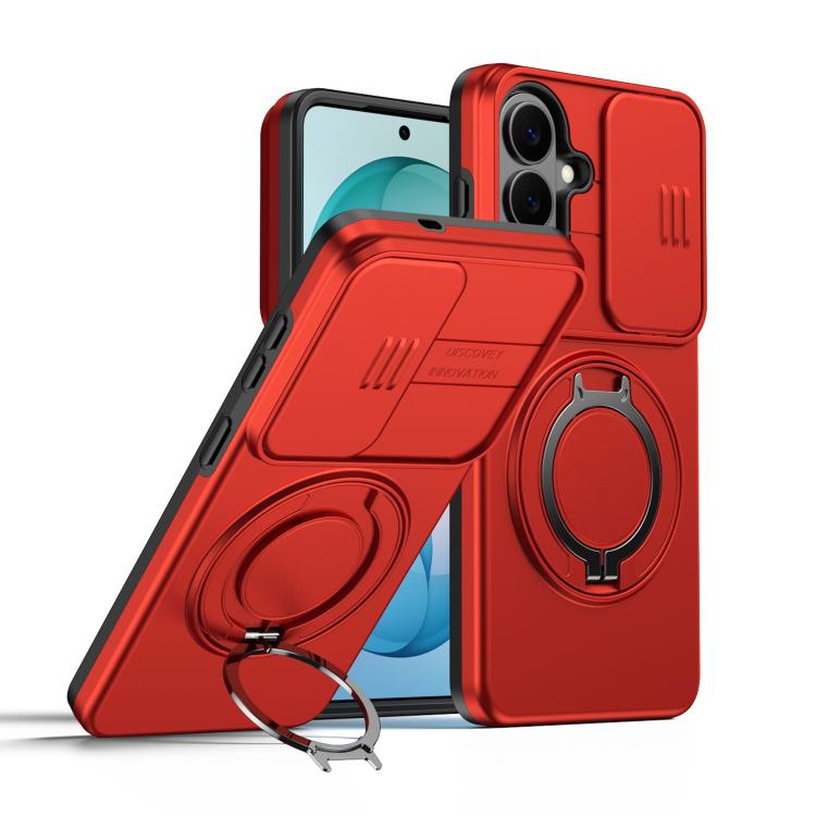 Custodia per telefono con schermo scorrevole, supporto magnetico girevole e protezione per la fotocamera., For Galaxy S26 Ultra 5G, For Galaxy S26 5G, For Galaxy S25 FE 5G