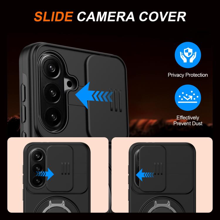 Custodia per telefono con schermo scorrevole, supporto magnetico girevole e protezione per la fotocamera., For Galaxy S26 FE 5G, For Galaxy Z Fold8 Ultra 5G, For Galaxy S26+ 5G