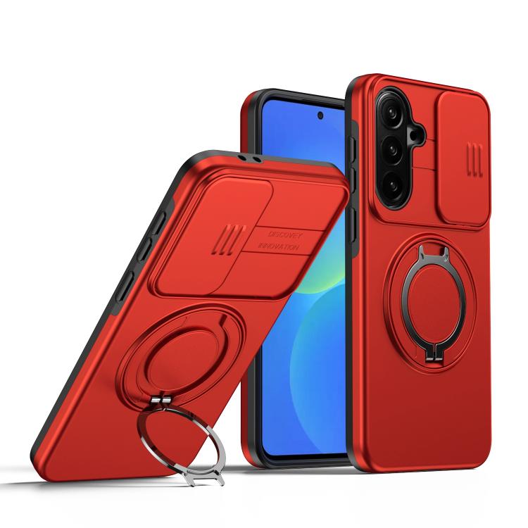 Custodia per telefono con schermo scorrevole, supporto magnetico girevole e protezione per la fotocamera., For Galaxy S26 Ultra 5G, For Galaxy S26 5G, For Galaxy S25 FE 5G