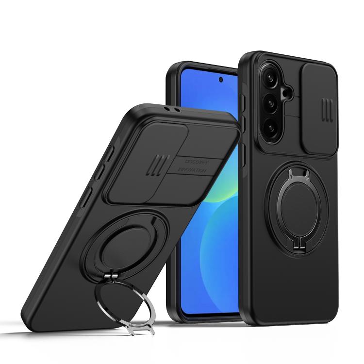 Custodia per telefono con schermo scorrevole, supporto magnetico girevole e protezione per la fotocamera., For Galaxy S24 FE 5G, For Galaxy S24 Ultra 5G, For Galaxy S23 Ultra / S22 Ultra