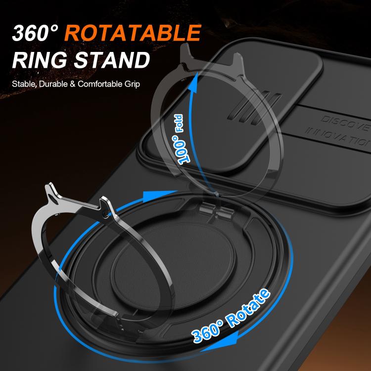 Custodia per telefono con schermo scorrevole, supporto magnetico girevole e protezione per la fotocamera., For Galaxy S24 FE 5G, For Galaxy S24 Ultra 5G, For Galaxy S23 Ultra / S22 Ultra