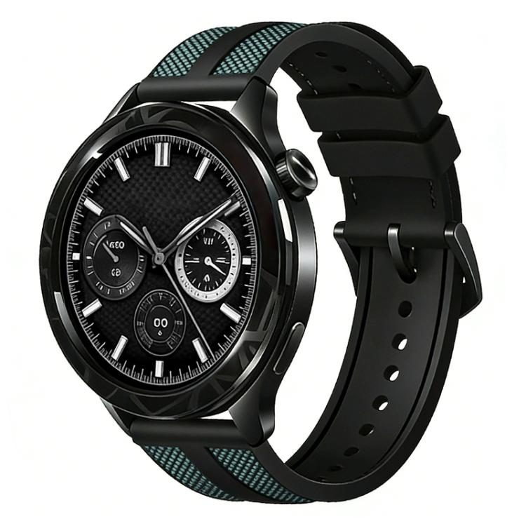 Cinturino per orologio xDfind Flame Hybrid in nylon intrecciato e silicone, 22mm
