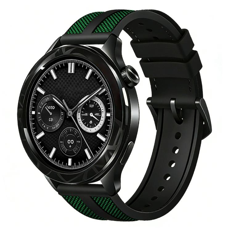 Cinturino per orologio xDfind Flame Hybrid in nylon intrecciato e silicone, 22mm