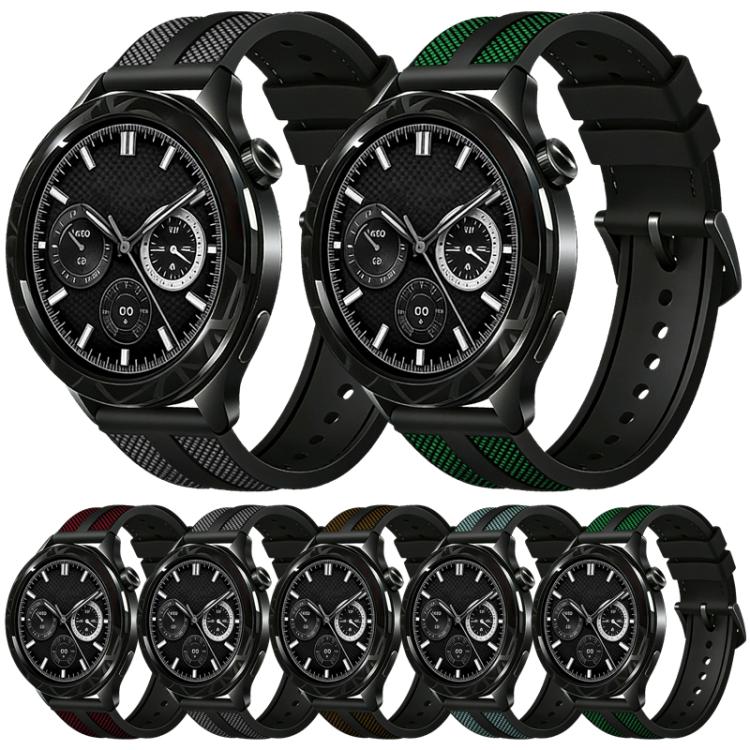 Cinturino per orologio xDfind Flame Hybrid in nylon intrecciato e silicone, 22mm