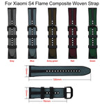 Cinturino per orologio xDfind Flame Hybrid in nylon intrecciato e silicone, 22mm