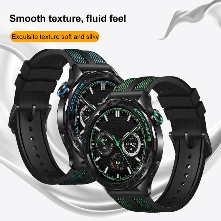 Cinturino per orologio xDfind Flame Hybrid in nylon intrecciato e silicone, 22mm