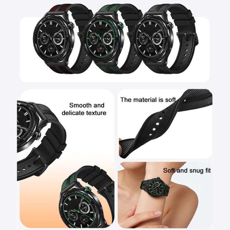 Cinturino per orologio xDfind Flame Hybrid in nylon intrecciato e silicone, 22mm