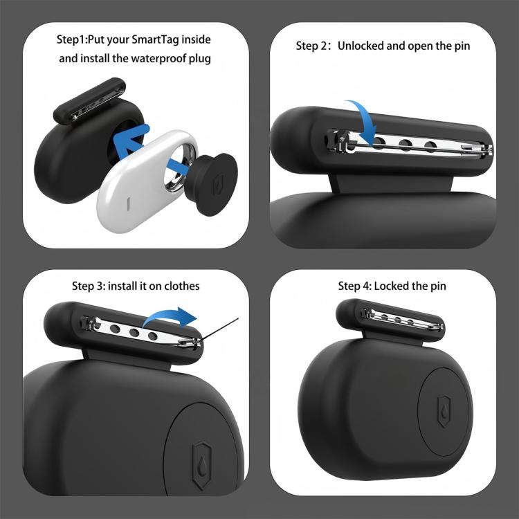 XDcase - Set di 4 custodie protettive in silicone impermeabile con spilla, 4PCS