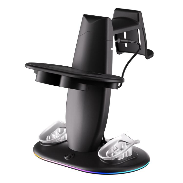 Supporto per display VR con illuminazione RGB WG68 e ricarica rapida, spina USA., For Meta Quest 2 / 3 / 3S