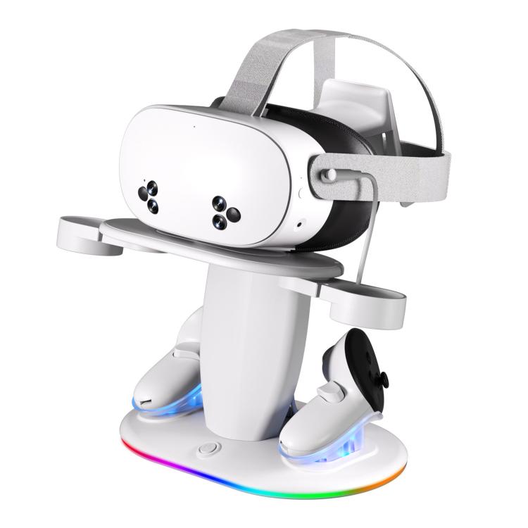 Supporto per display VR con illuminazione RGB WG68 e ricarica rapida, spina USA., For Meta Quest 2 / 3 / 3S