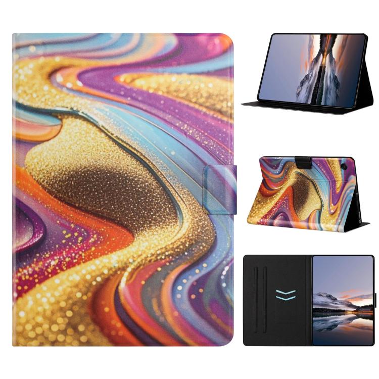 Custodia per tablet in pelle vegana con texture litchi e stampa Volt., For Samsung Galaxy Tab A11 / A9, For Samsung Galaxy Tab A7 Lite T220, For Samsung Galaxy Tab A 10.1 2019