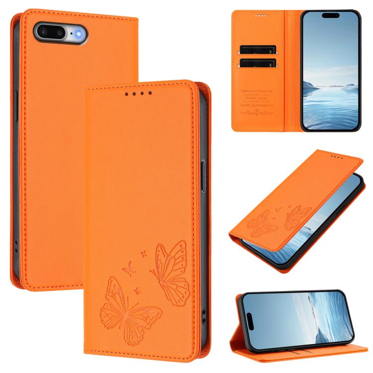 Robusta custodia per telefono in ecopelle con doppia protezione RFID a farfalla e magnete., For iPhone XS Max, For iPhone 8 Plus / 7 Plus