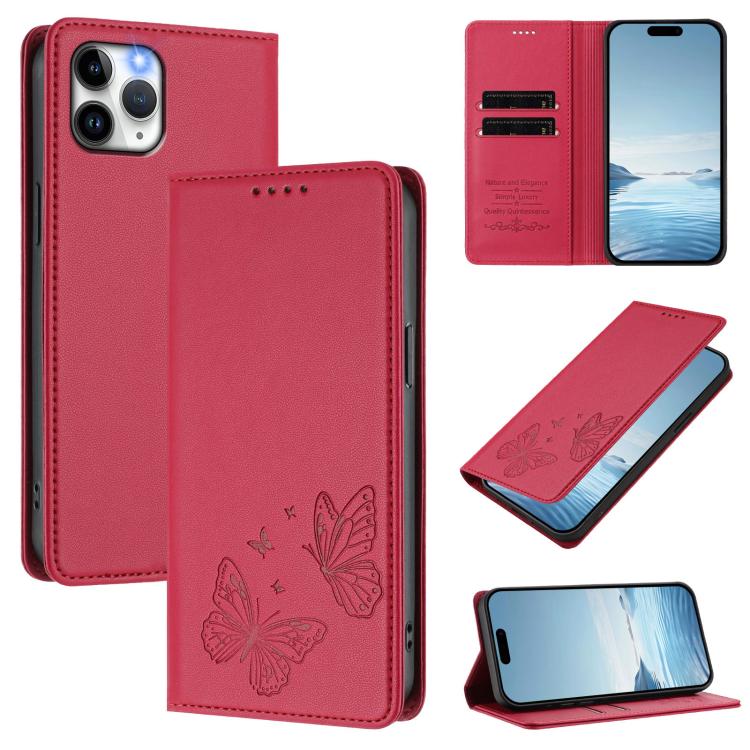 Robusta custodia per telefono in ecopelle con doppia protezione RFID a farfalla e magnete., For iPhone 11, For iPhone 11 Pro