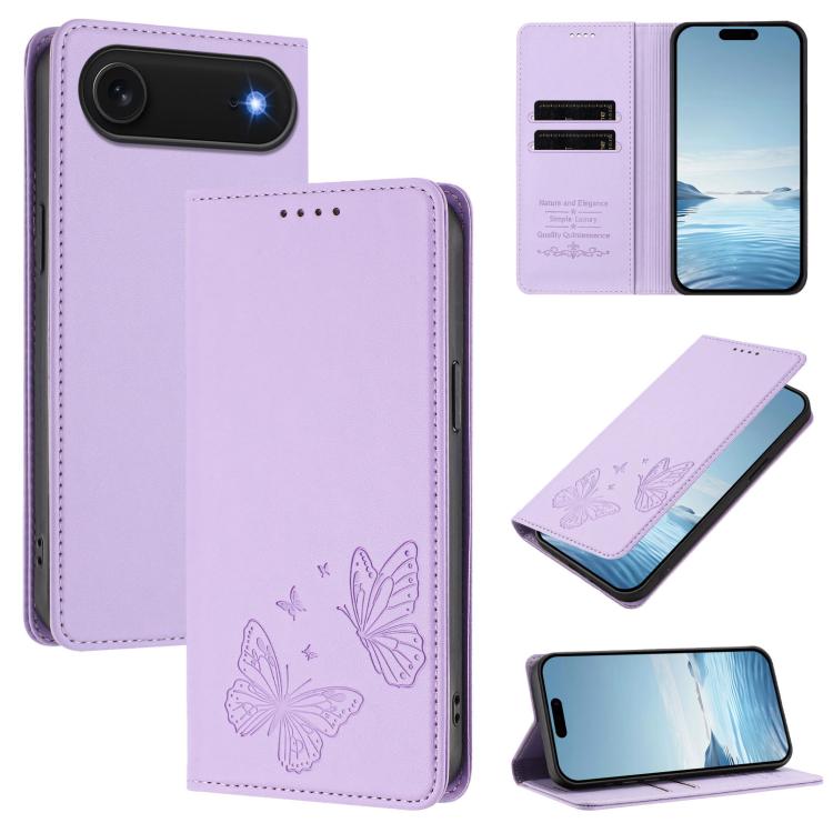 Robusta custodia per telefono in ecopelle con doppia protezione RFID a farfalla e magnete., For iPhone Air, For iPhone 16 Pro Max