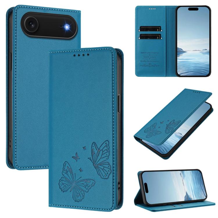 Robusta custodia per telefono in ecopelle con doppia protezione RFID a farfalla e magnete., For iPhone Air, For iPhone 16 Pro Max