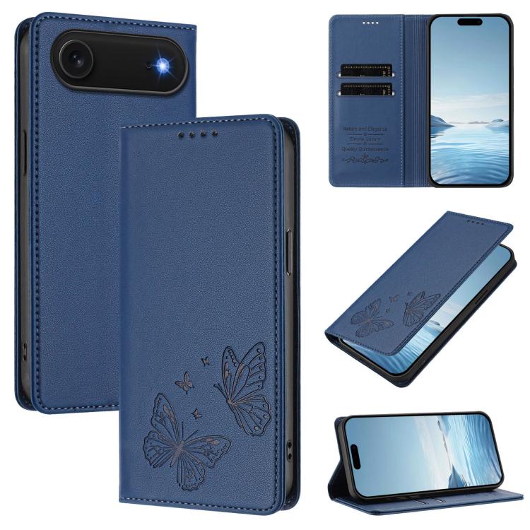Robusta custodia per telefono in ecopelle con doppia protezione RFID a farfalla e magnete., For iPhone Air, For iPhone 16 Pro Max