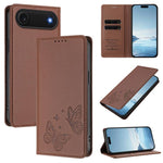 Robusta custodia per telefono in ecopelle con doppia protezione RFID a farfalla e magnete., For iPhone Air, For iPhone 16 Pro Max