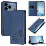 Robusta custodia per telefono in ecopelle con doppia protezione RFID a farfalla e magnete., For iPhone 17 Pro, For iPhone 17