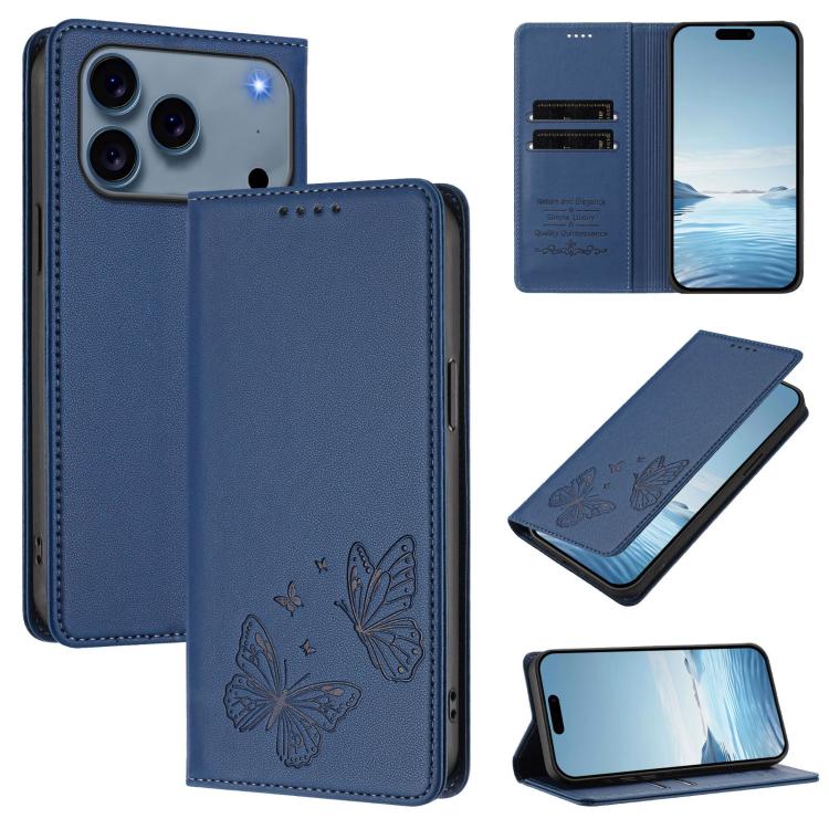 Robusta custodia per telefono in ecopelle con doppia protezione RFID a farfalla e magnete., For iPhone 17e / 16e, For iPhone 17 Pro Max