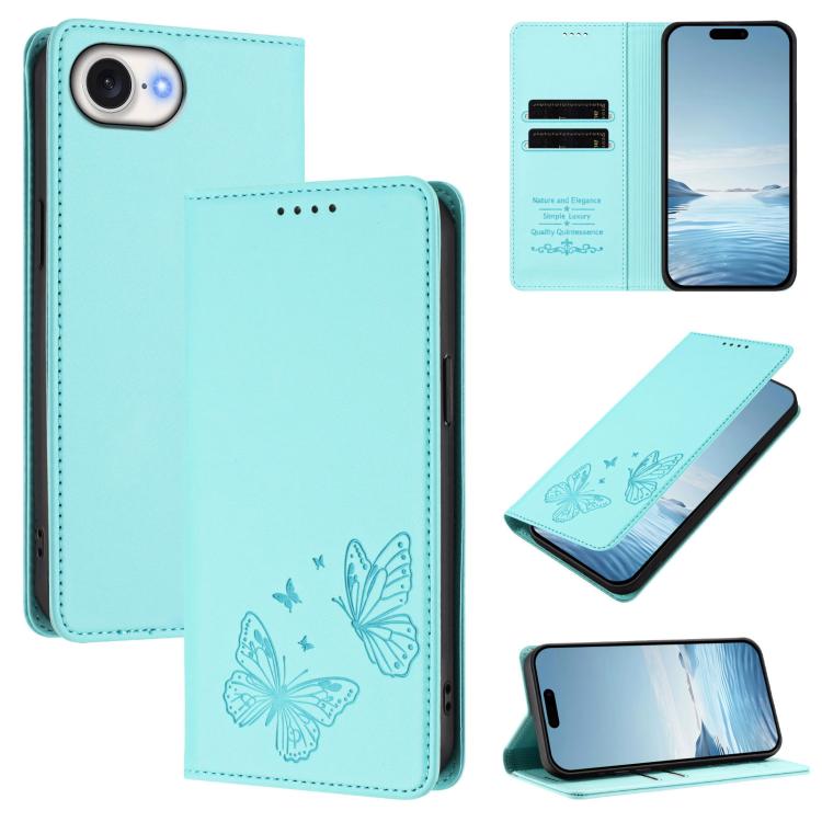 Robusta custodia per telefono in ecopelle con doppia protezione RFID a farfalla e magnete., For iPhone 17e / 16e, For iPhone 17 Pro Max