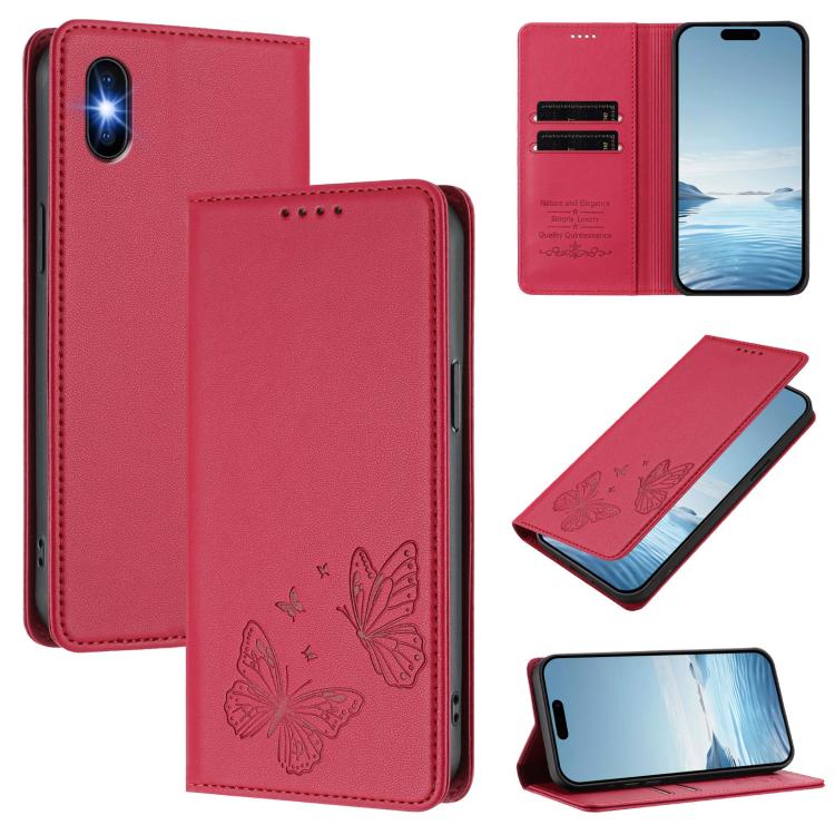 Robusta custodia per telefono in ecopelle con doppia protezione RFID a farfalla e magnete., For iPhone XS Max, For iPhone 8 Plus / 7 Plus