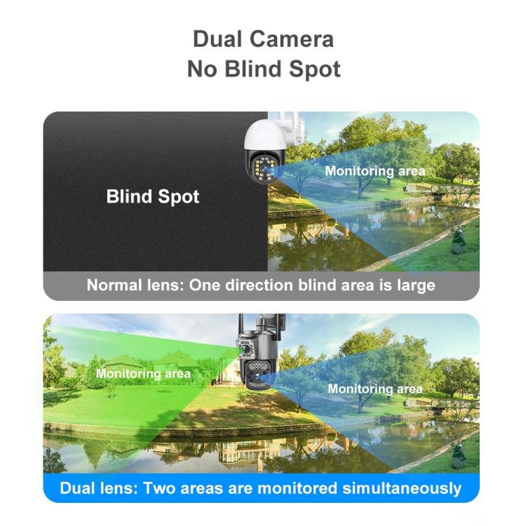 Telecamera di sorveglianza panoramica HD WiFi V380 Pro da 2 MP con doppia lente