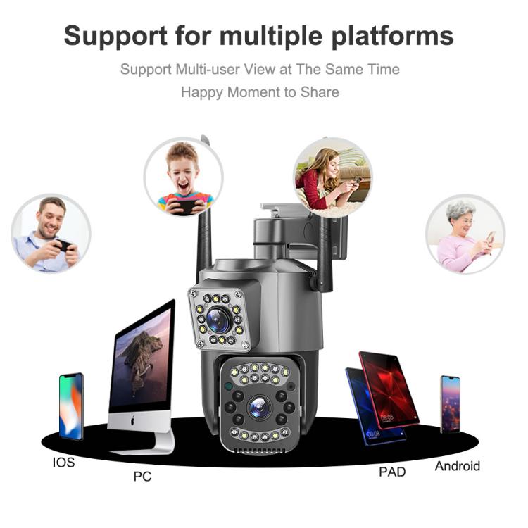 Telecamera di sorveglianza panoramica HD WiFi V380 Pro da 2 MP con doppia lente