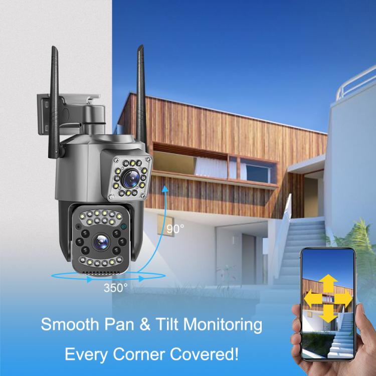 Telecamera di sorveglianza panoramica HD WiFi V380 Pro da 2 MP con doppia lente