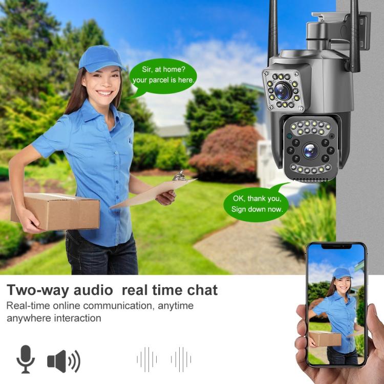 Telecamera di sorveglianza panoramica HD WiFi V380 Pro da 2 MP con doppia lente