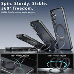 Custodia per telefono ibrida in PC e TPU con supporto magnetico Armor, For Galaxy S26 FE 5G, For Samsung Galaxy S26 Ultra 5G, For Samsung Galaxy A57 5G, For Galaxy S25 Ultra 5G