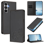 Robusta custodia per telefono in ecopelle con doppia protezione RFID a farfalla e magnete., For Galaxy S26 5G, For Galaxy S25 FE 5G