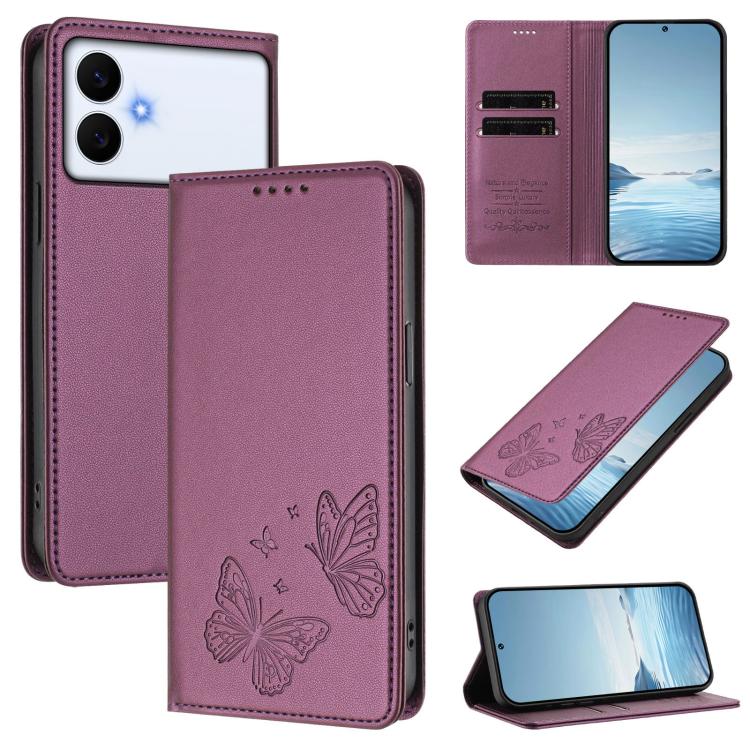 Robusta custodia per telefono in ecopelle con doppia protezione RFID a farfalla e magnete., For Galaxy S26 Edge 5G, For Galaxy S26 Ultra 5G
