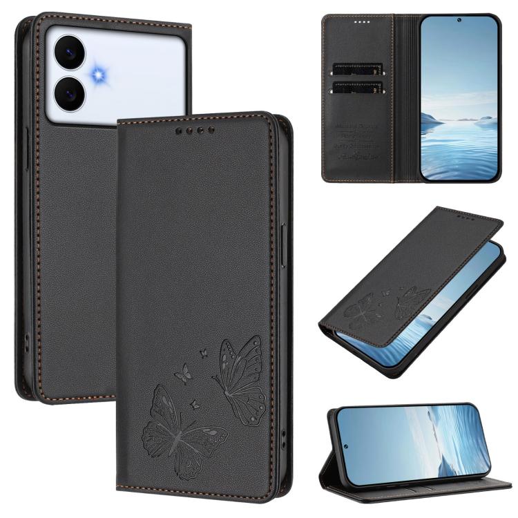 Robusta custodia per telefono in ecopelle con doppia protezione RFID a farfalla e magnete., For Galaxy S26 Edge 5G, For Galaxy S26 Ultra 5G
