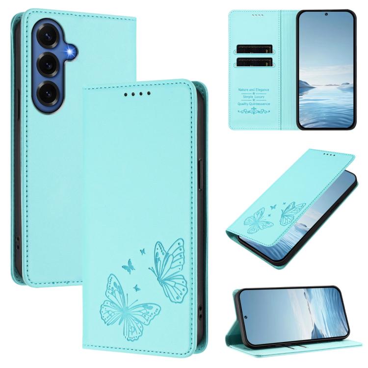 Robusta custodia per telefono in ecopelle con doppia protezione RFID a farfalla e magnete., For Galaxy S26 FE 5G, For Galaxy S26+ 5G