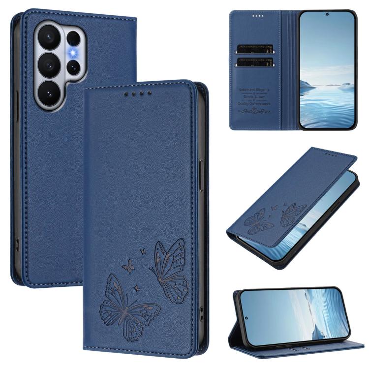 Robusta custodia per telefono in ecopelle con doppia protezione RFID a farfalla e magnete., For Galaxy S26 Edge 5G, For Galaxy S26 Ultra 5G