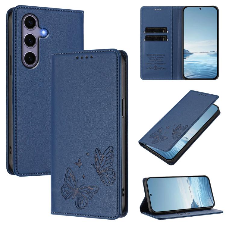 Robusta custodia per telefono in ecopelle con doppia protezione RFID a farfalla e magnete., For Galaxy S25+ / S24+ 5G, For Galaxy S25 Ultra 5G