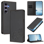 Robusta custodia per telefono in ecopelle con doppia protezione RFID a farfalla e magnete., For Galaxy S25+ / S24+ 5G, For Galaxy S25 Ultra 5G