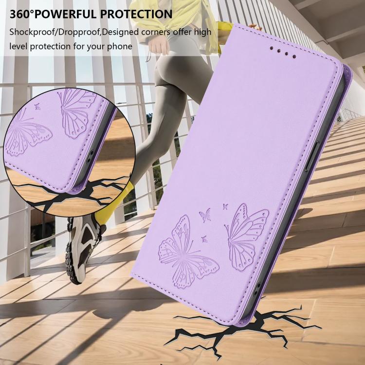 Robusta custodia per telefono in ecopelle con doppia protezione RFID a farfalla e magnete., For Galaxy S25 Edge 5G, For Galaxy S25 / S24 5G